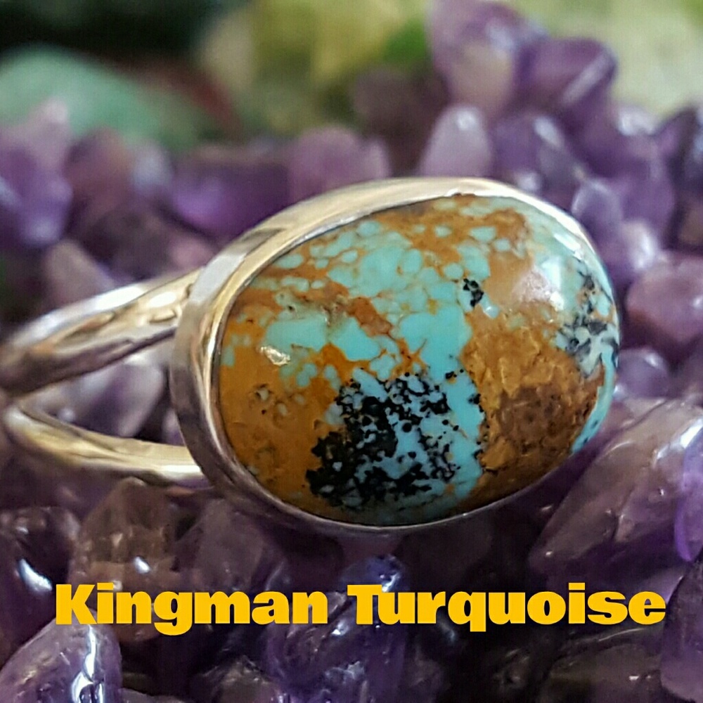Natural Turquoise Ring Sterling Silver